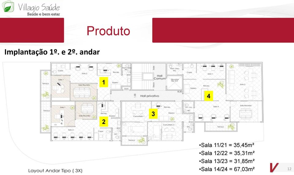 = 35,45m² Sala 12/22 = 35,31m²