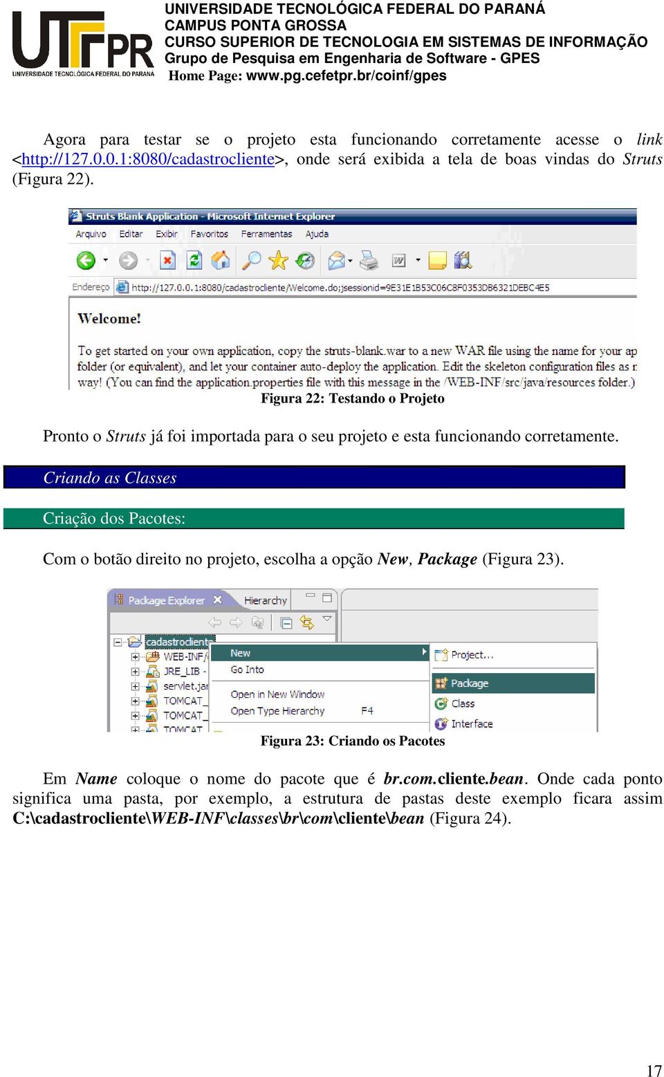 Figura 22: Testando o Projeto Pronto o Struts já foi importada para o seu projeto e esta funcionando corretamente.