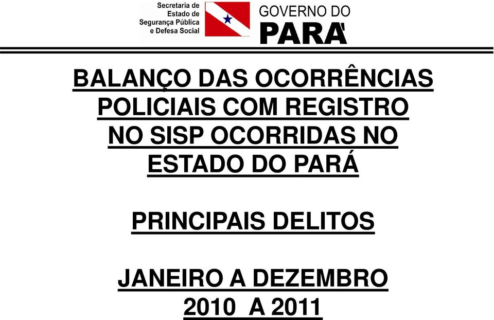 OCORRIDAS NO ESTADO DO PARÁ