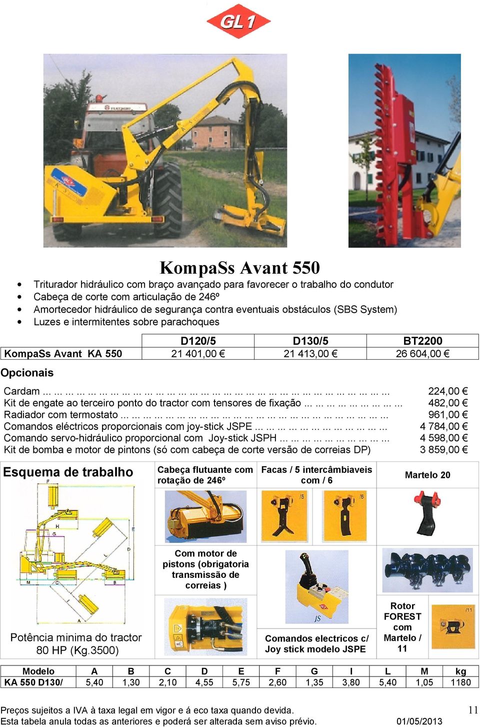 ............................................................................................ Kit de engate ao terceiro ponto do tractor com tensores de fixação........................... Radiador com termostato.