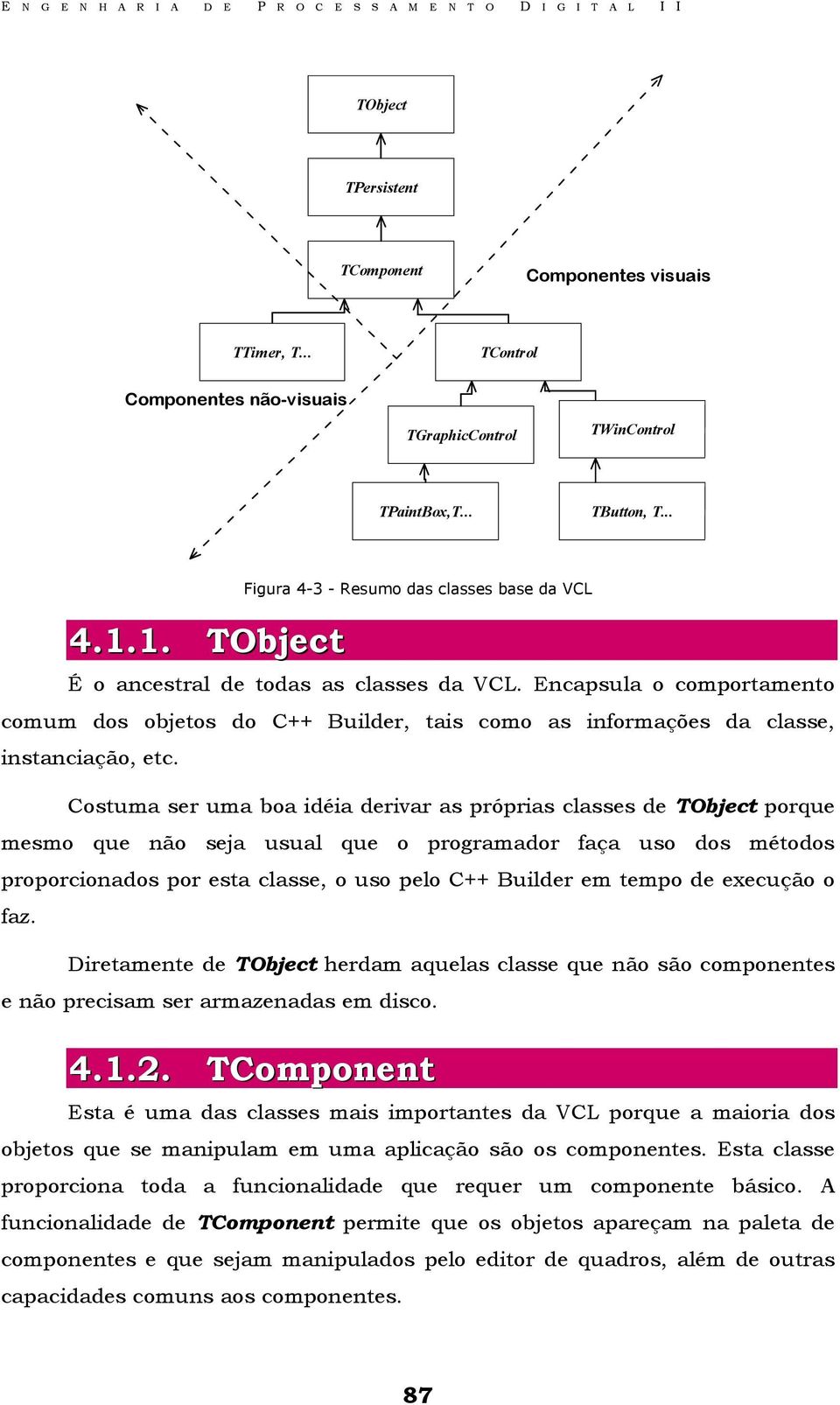 Encapsula o comportamento comum dos objetos do C++ Builder, tais como as informações da classe, instanciação, etc.