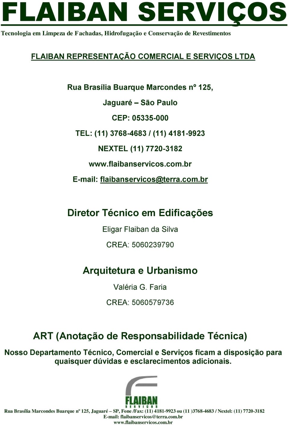 Silva CREA: 5060239790 Arquitetura e Urbanismo Valéria G.