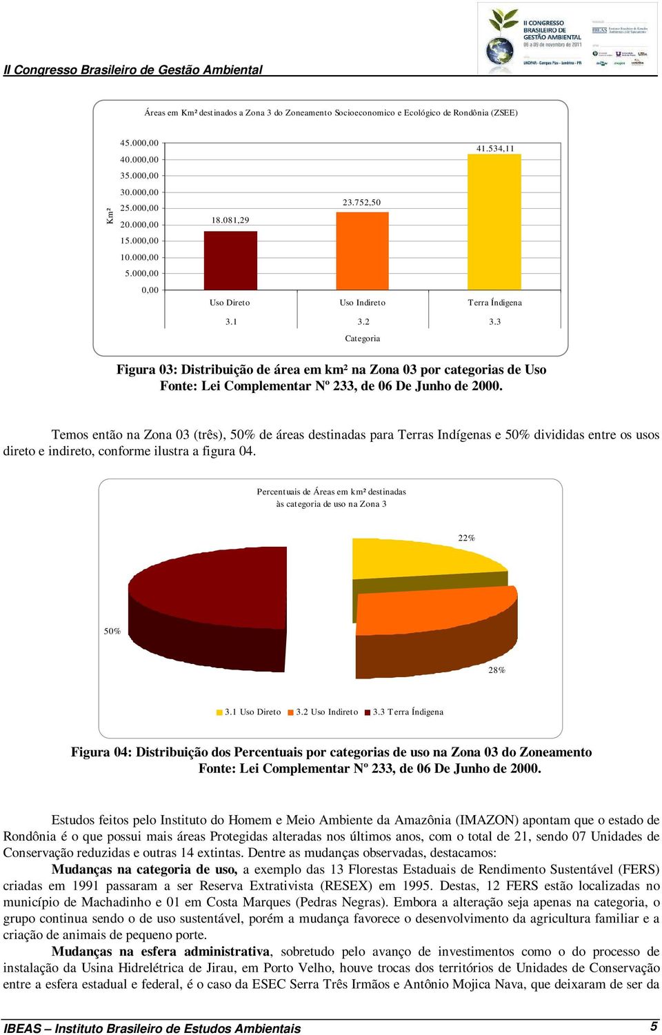 3 Categoria Figura 03: Distribuição de área em km² na Zona 03 por categorias de Uso Fonte: Lei Complementar Nº 233, de 06 De Junho de 2000.