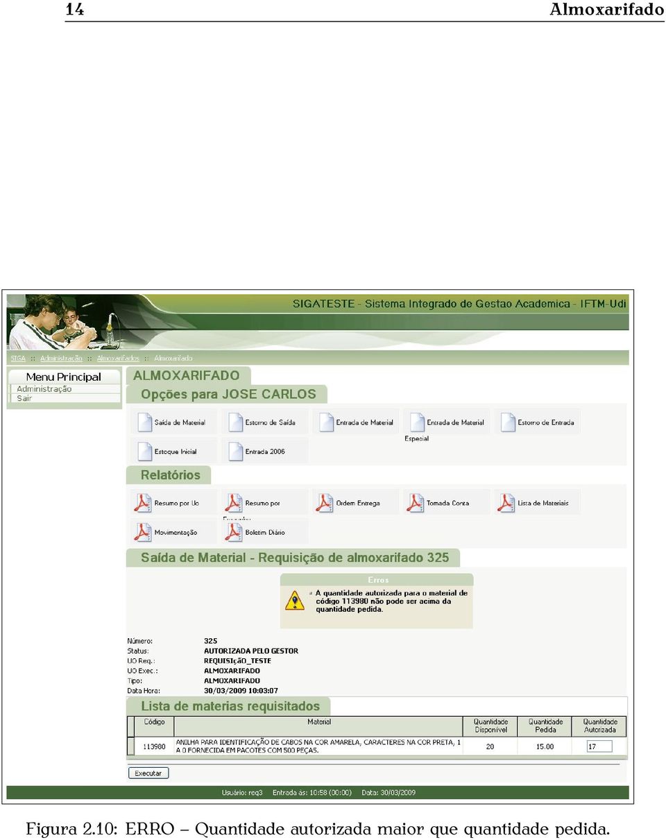 10: ERRO Quantidade