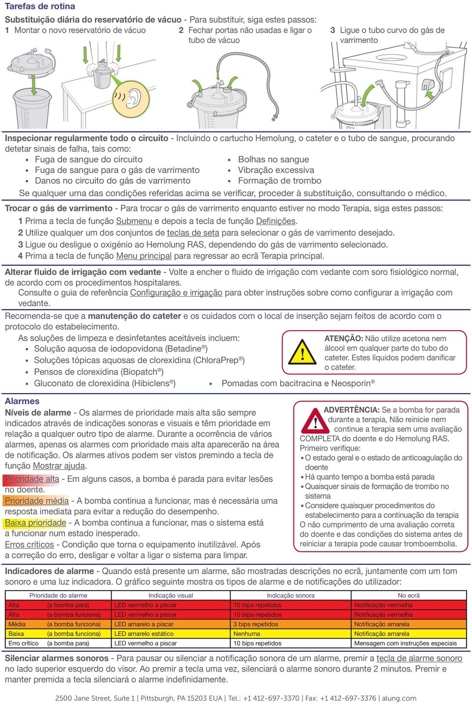 do circuito Bolhas no sangue Fuga de sangue para o gás de varrimento Vibração excessiva Danos no circuito do gás de varrimento Formação de trombo Se qualquer uma das condições referidas acima se