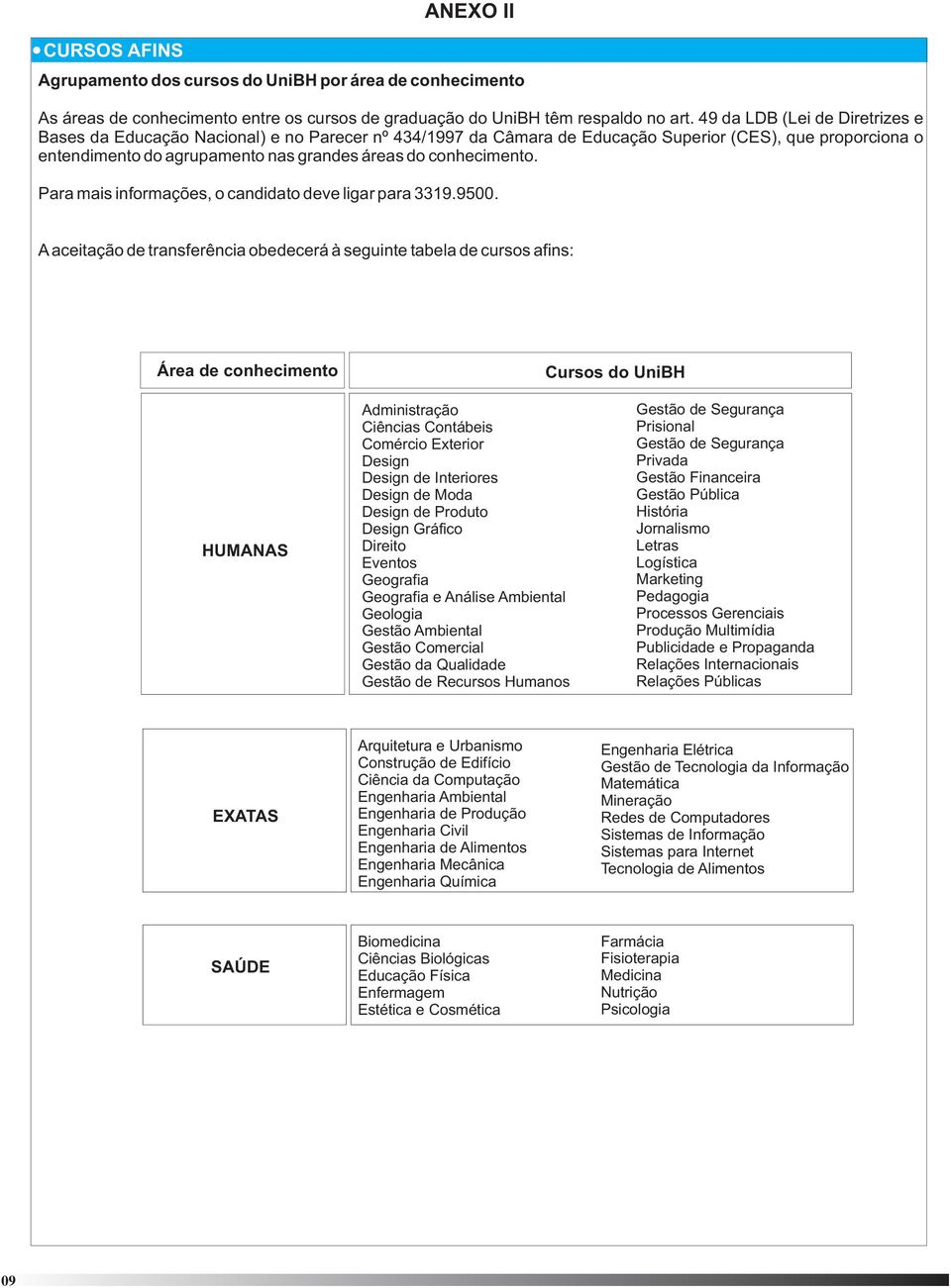 conhecimento. Para mais informações, o candidato deve ligar para 3319.9500.