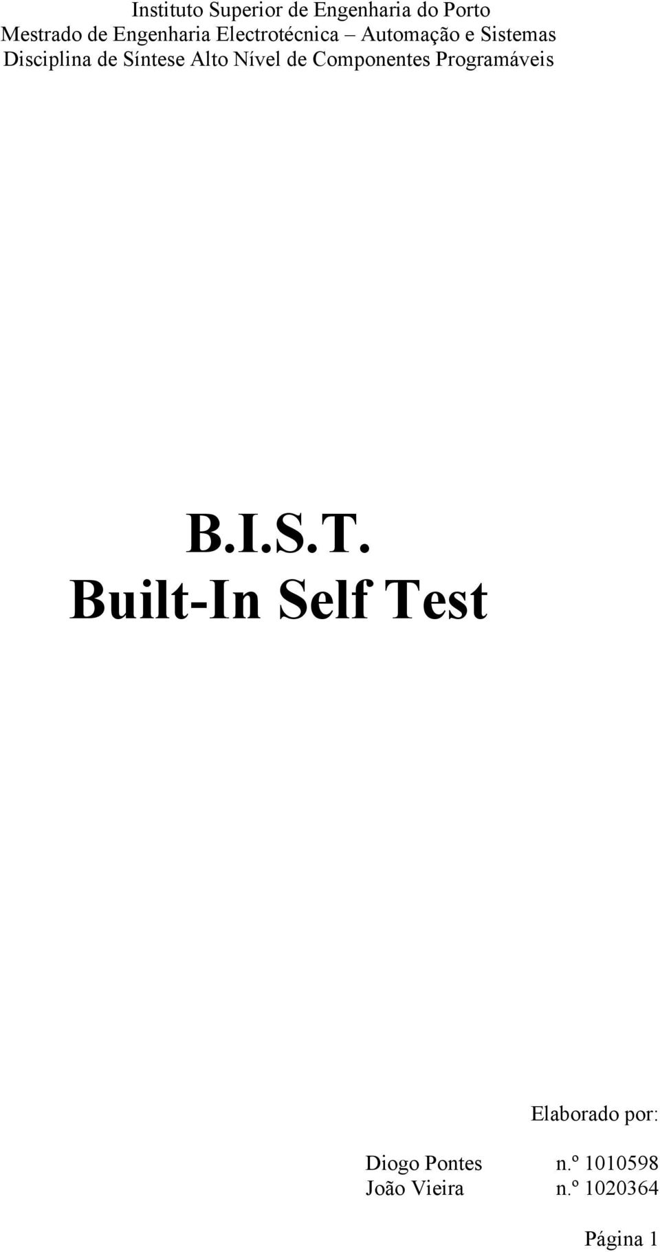 Nível de Componentes Programáveis B.I.S.T.