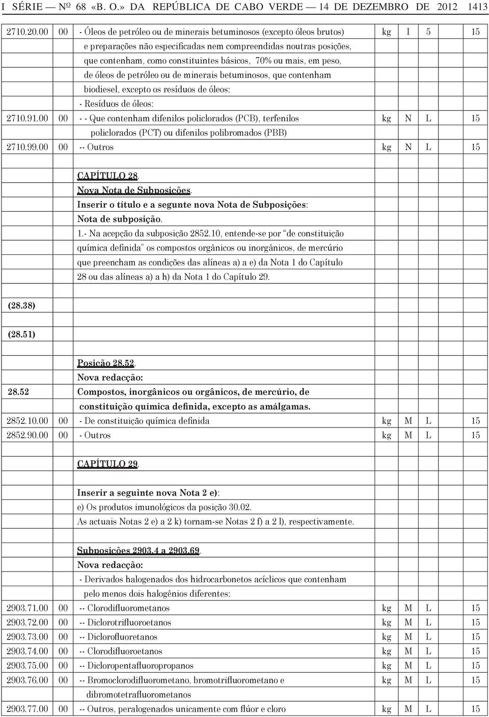 00 00 - Óleos de petróleo ou de minerais betuminosos (excepto óleos brutos) kg I 5 15 e preparações não especificadas nem compreendidas noutras posições, que contenham, como constituintes básicos,