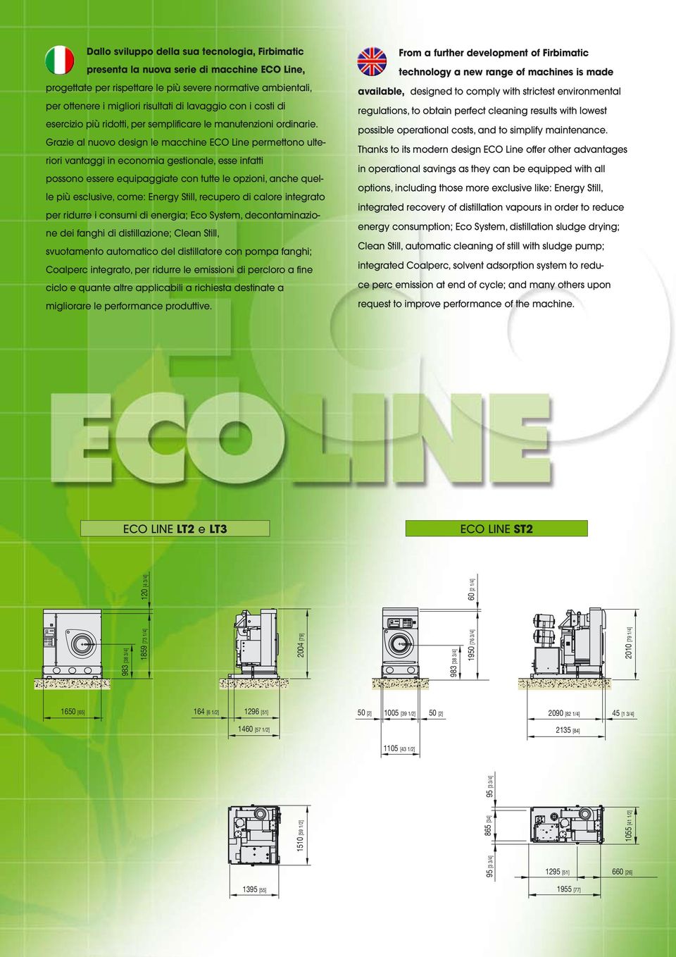 Grazie al nuovo design le macchine ECO Line permettono ulteriori vantaggi in economia gestionale, esse infatti possono essere equipaggiate con tutte le opzioni, anche quelle più esclusive, come: