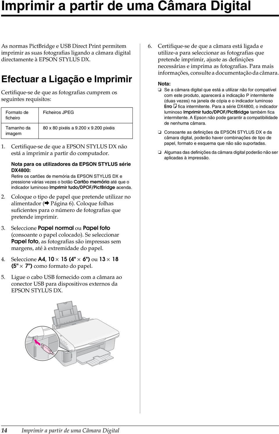 Certifique-se de que a EPSON STYLUS DX não está a imprimir a partir do computador.