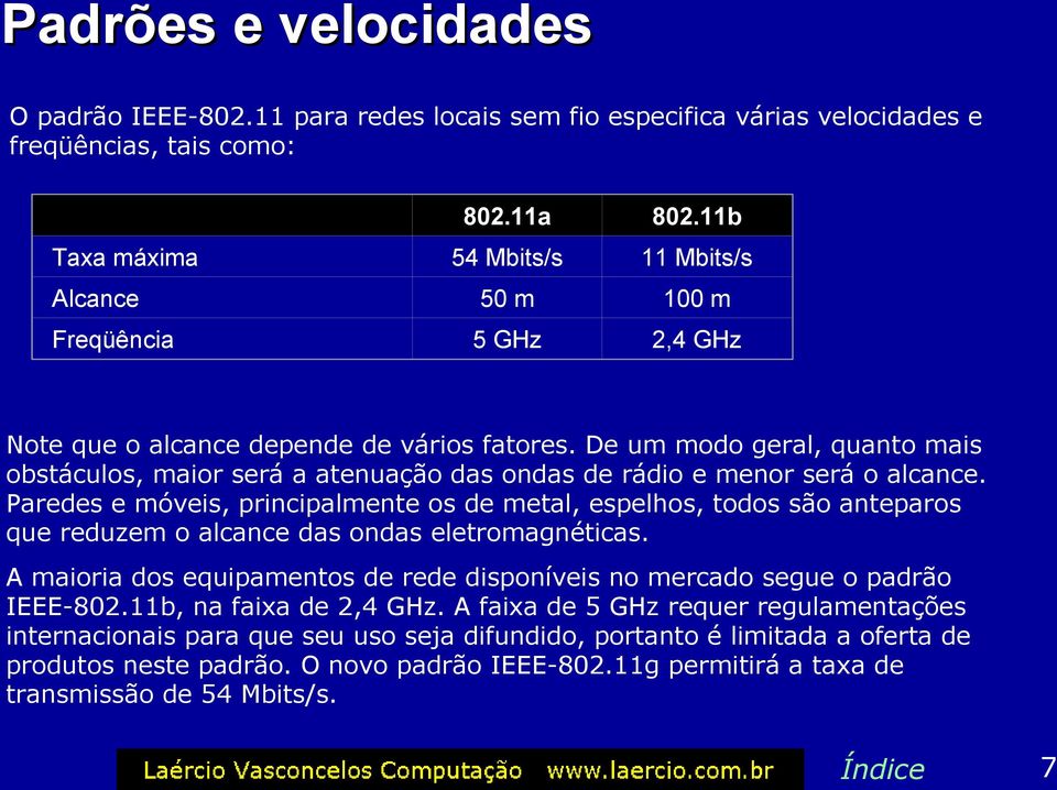 De um modo geral, quanto mais obstáculos, maior será a atenuação das ondas de rádio e menor será o alcance.