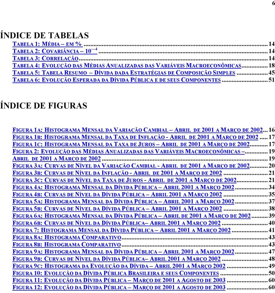 ..51 ÍNDICE DE FIGURAS FIGURA 1A: HISTOGRAMA MENSAL DA VARIAÇÃO CAMBIAL ABRIL DE 2001 A MARÇO DE 2002...16 FIGURA 1B: HISTOGRAMA MENSAL DA TAXA DE INFLAÇÃO - ABRIL DE 2001 A MARÇO DE 2002.