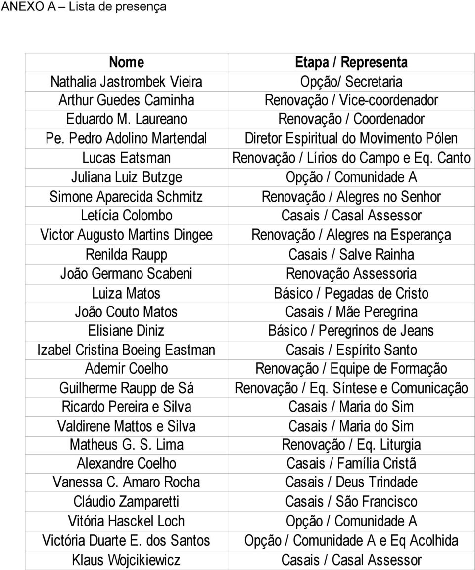 Elisiane Diniz Izabel Cristina Boeing Eastman Ademir Coelho Guilherme Raupp de Sá Ricardo Pereira e Silva Valdirene Mattos e Silva Matheus G. S. Lima Alexandre Coelho Vanessa C.