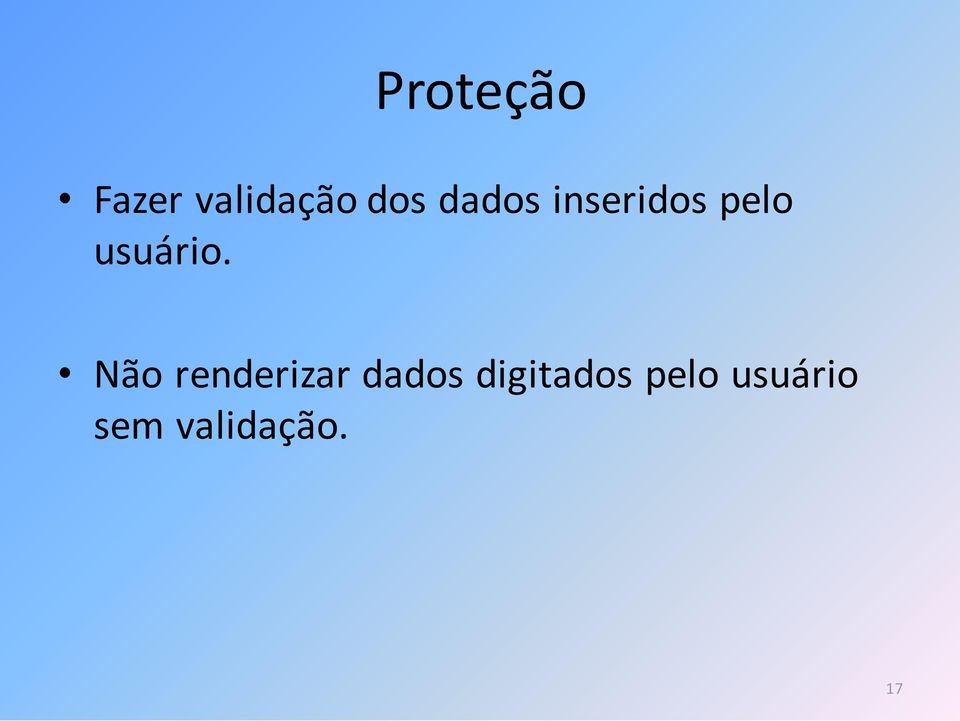 Não renderizar dados