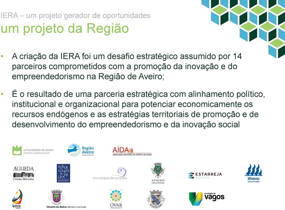 estratégica com alinhamento político, institucional e organizacional para potenciar economicamente os