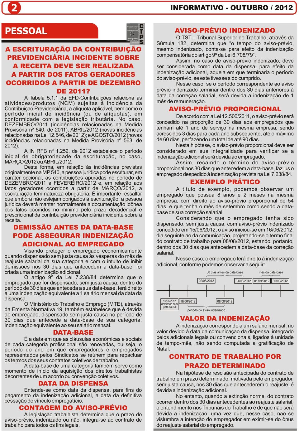 em conformidade com a legislação tributária. No caso, DEZEMBRO/2011 (incidências relacionadas na Medida Provisória nº 540, de 2011), ABRIL/2012 (novas incidências relacionadas na Lei 12.