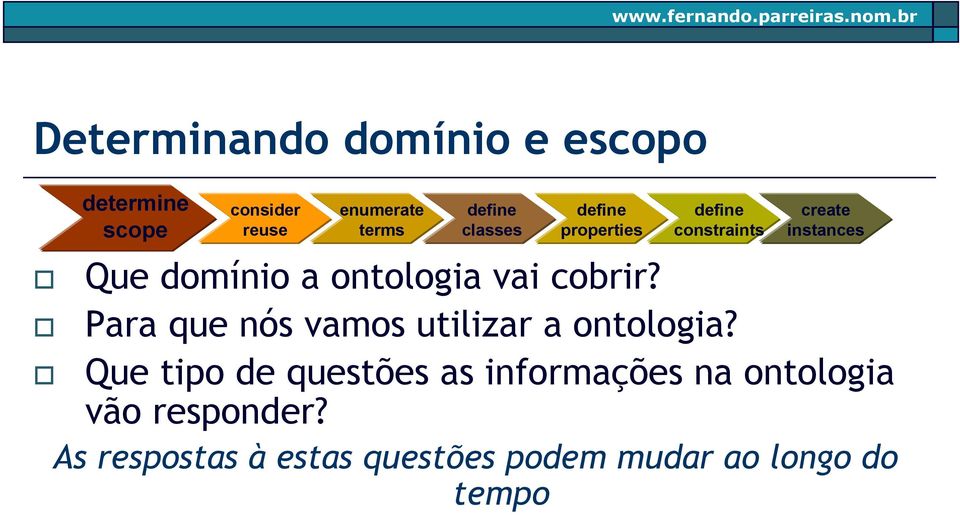 vai cobrir? Para que nós vamos utilizar a ontologia?