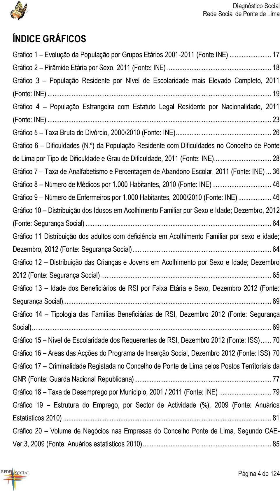 .. 19 Gráfico 4 População Estrangeira com Estatuto Legal Residente por Nacionalidade, 2011 (Fonte: INE)... 23 Gráfico 5 Taxa Bruta de Divórcio, 2000/2010 (Fonte: INE)... 26 Gráfico 6 Dificuldades (N.