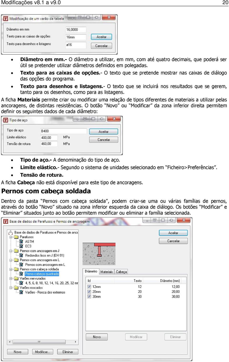 - O texto que se incluirá nos resultados que se gerem, tanto para os desenhos, como para as listagens.