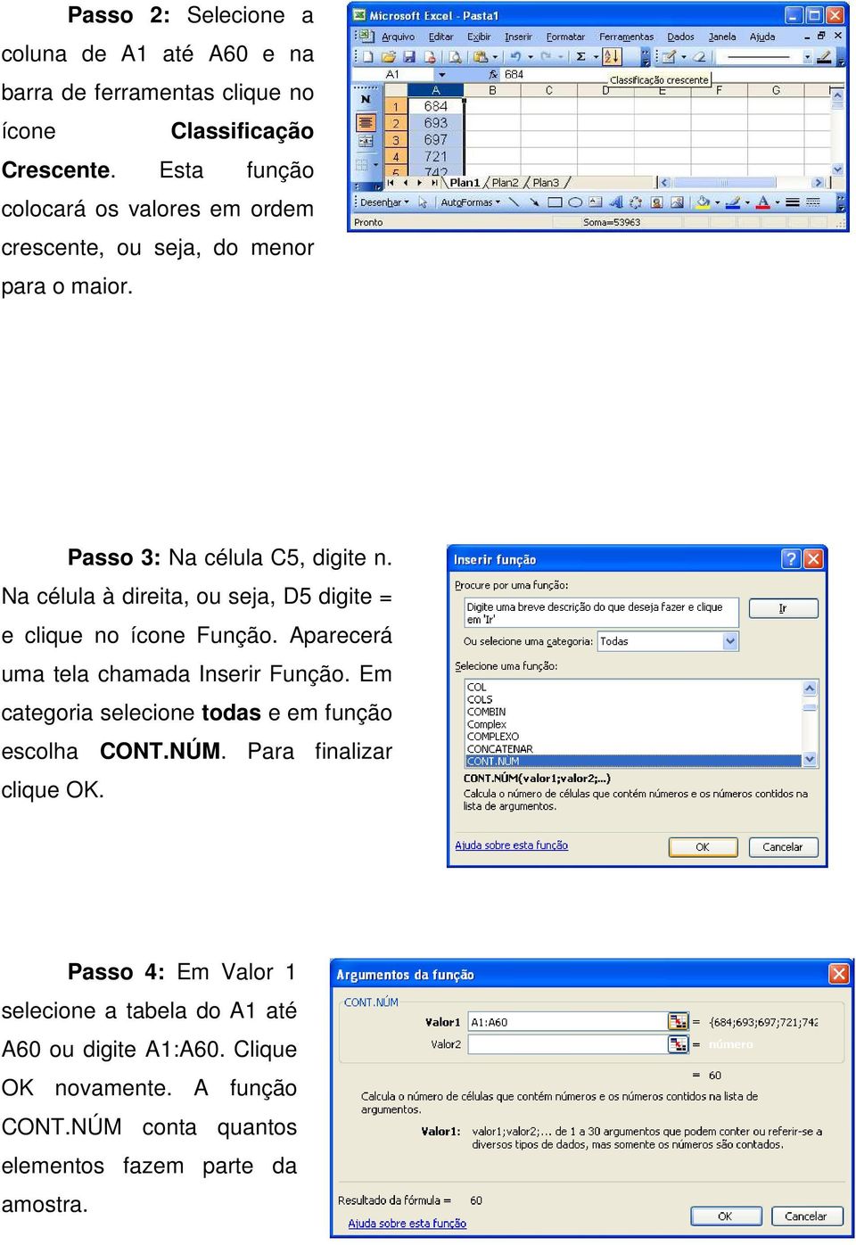 Na célula à direita, ou seja, D5 digite = e clique no ícone Função. Aparecerá uma tela chamada Inserir Função.