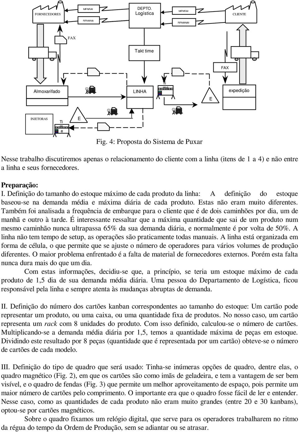 Definição do tamanho do estoque máximo de cada produto da linha: A definição do estoque baseou-se na demanda média e máxima diária de cada produto. Estas não eram muito diferentes.