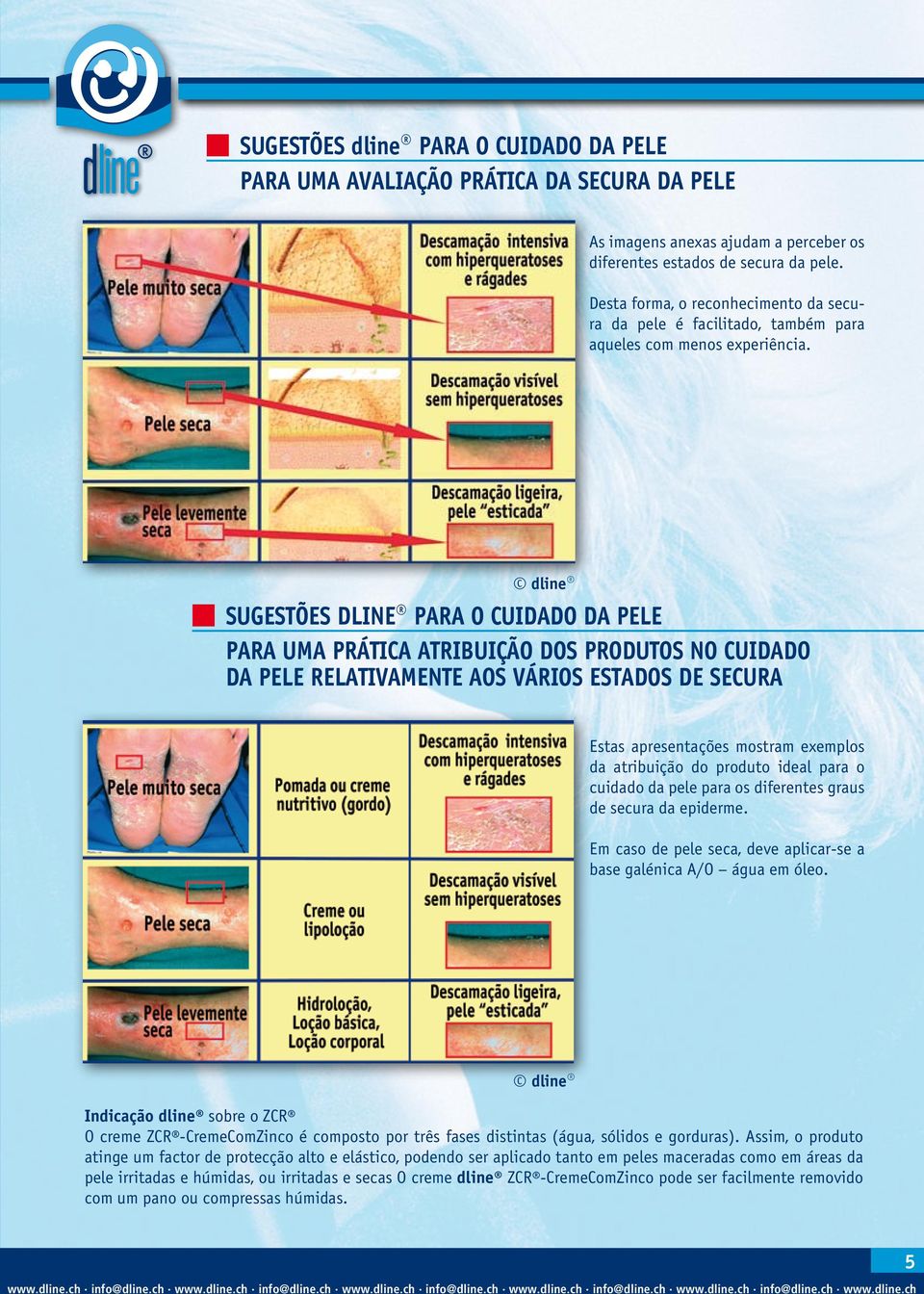 dline SUGESTÕES DLINE PARA O CUIDADO DA PELE PARA UMA PRÁTICA ATRIBUIÇÃO DOS PRODUTOS NO CUIDADO DA PELE RELATIVAMENTE AOS VÁRIOS ESTADOS DE SECURA Estas apresentações mostram exemplos da atribuição
