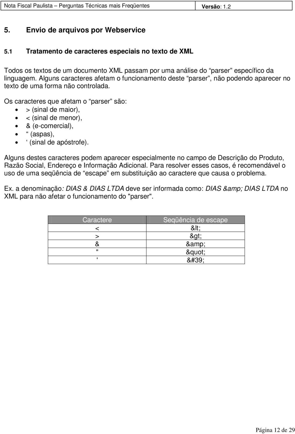 Os caracteres que afetam o parser são: > (sinal de maior), < (sinal de menor), & (e-comercial), (aspas), (sinal de apóstrofe).