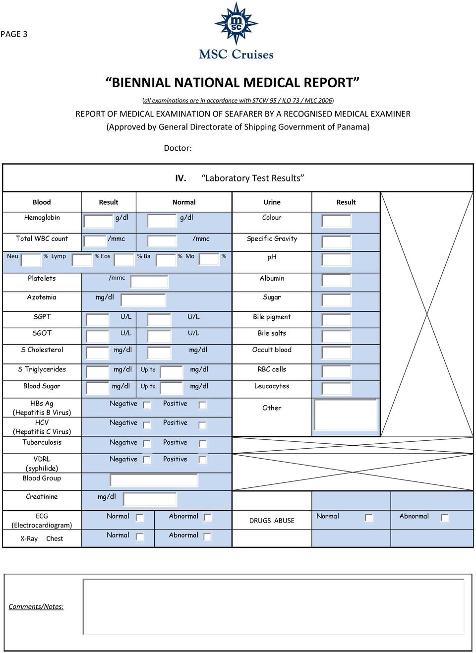 Platelets /mmc Albumin Azotemia mg/dl Sugar SGPT U/L U/L Bile pigment SGOT U/L U/L Bile salts S Cholesterol mg/dl mg/dl Occult blood S Triglycerides mg/dl Up