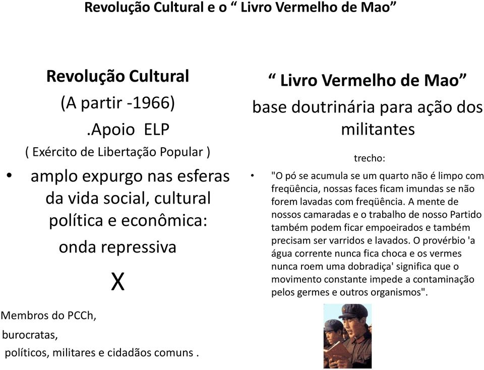 militantes trecho: "O pó se acumula se um quarto não é limpo com freqüência, nossas faces ficam imundas se não forem lavadas com freqüência.