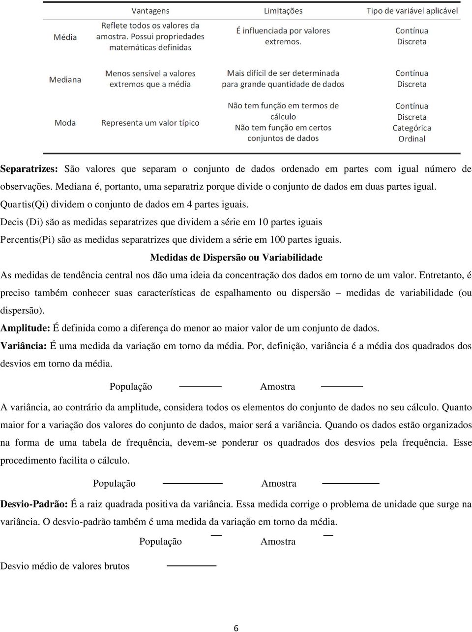 Decis (Di) são as medidas separatrizes que dividem a série em 10 partes iguais Percentis(Pi) são as medidas separatrizes que dividem a série em 100 partes iguais.