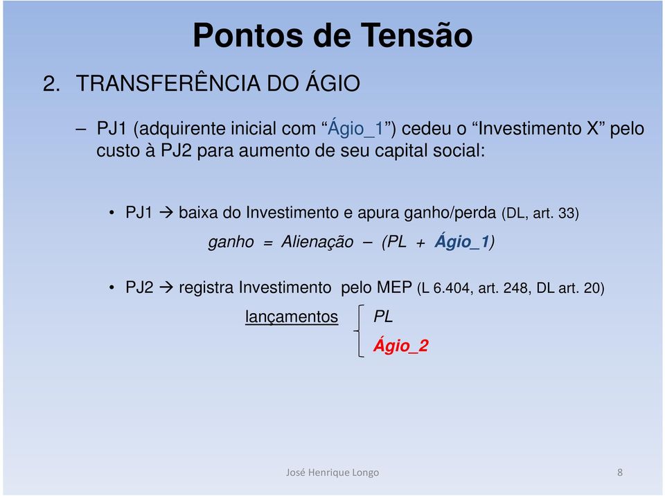 custo à PJ2 para aumento de seu capital social: PJ1 baixa do Investimento e apura