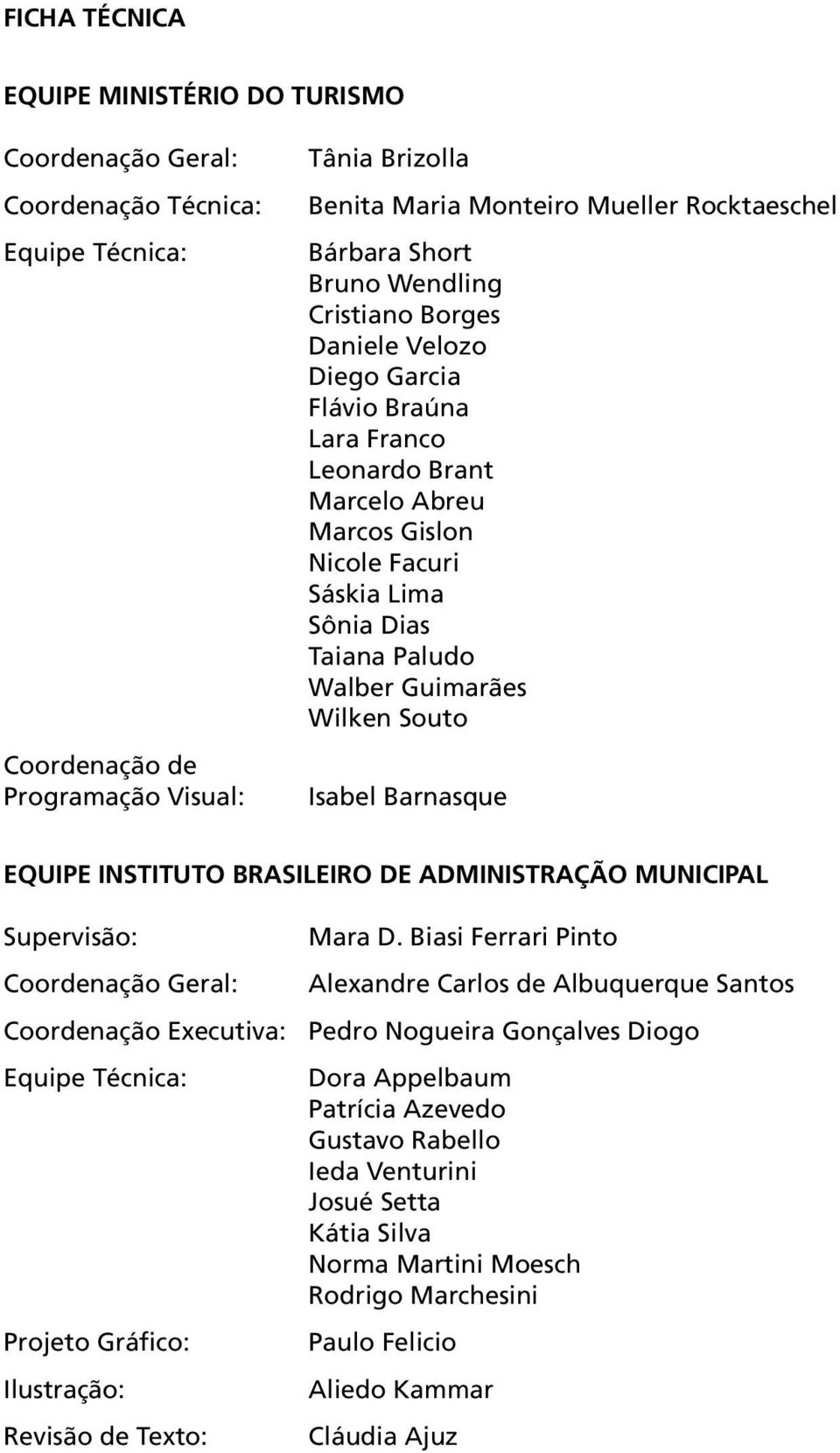 Guimarães Wilken Souto Isabel Barnasque EQUIPE INSTITUTO BRASILEIRO DE ADMINISTRAÇÃO MUNICIPAL Supervisão: Mara D.