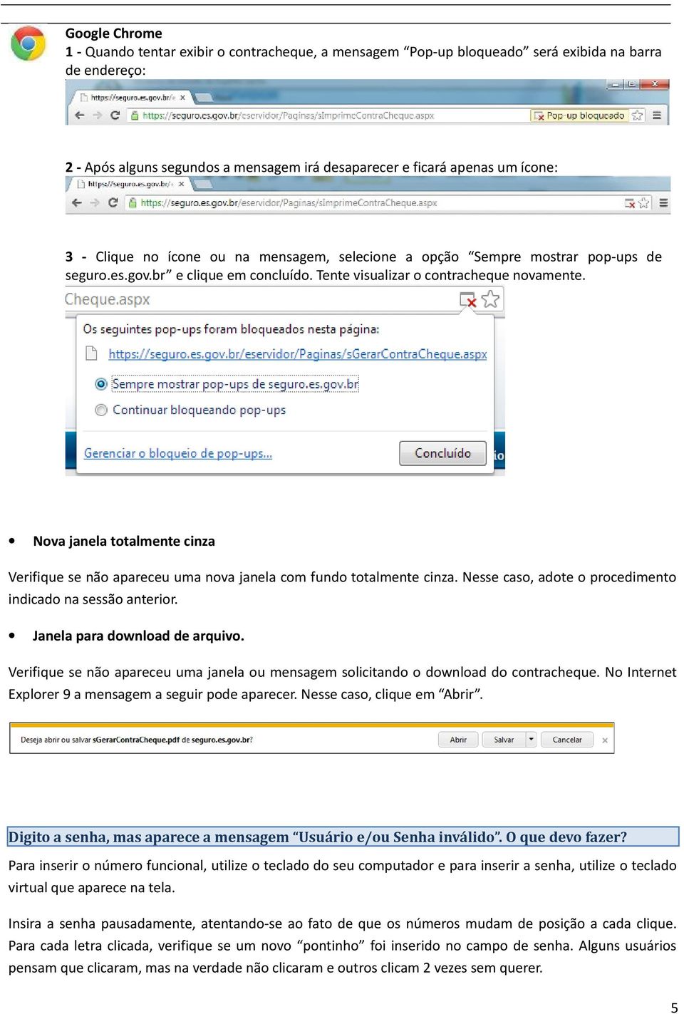 Nova janela totalmente cinza Verifique se não apareceu uma nova janela com fundo totalmente cinza. Nesse caso, adote o procedimento indicado na sessão anterior. Janela para download de arquivo.