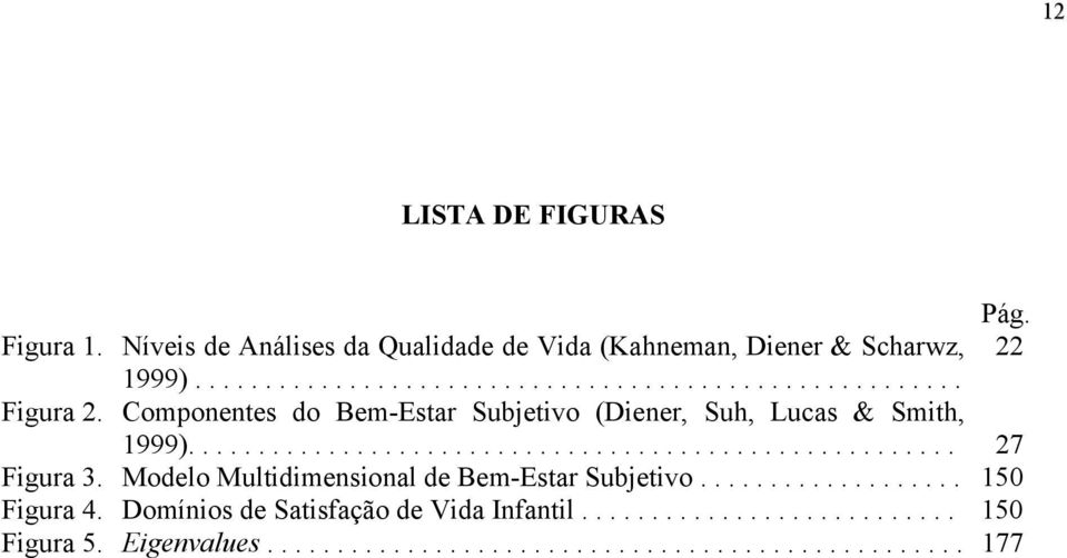 Modelo Multidimensional de Bem-Estar Subjetivo................... 150 Figura 4. Domínios de Satisfação de Vida Infantil........................... 150 Figura 5.