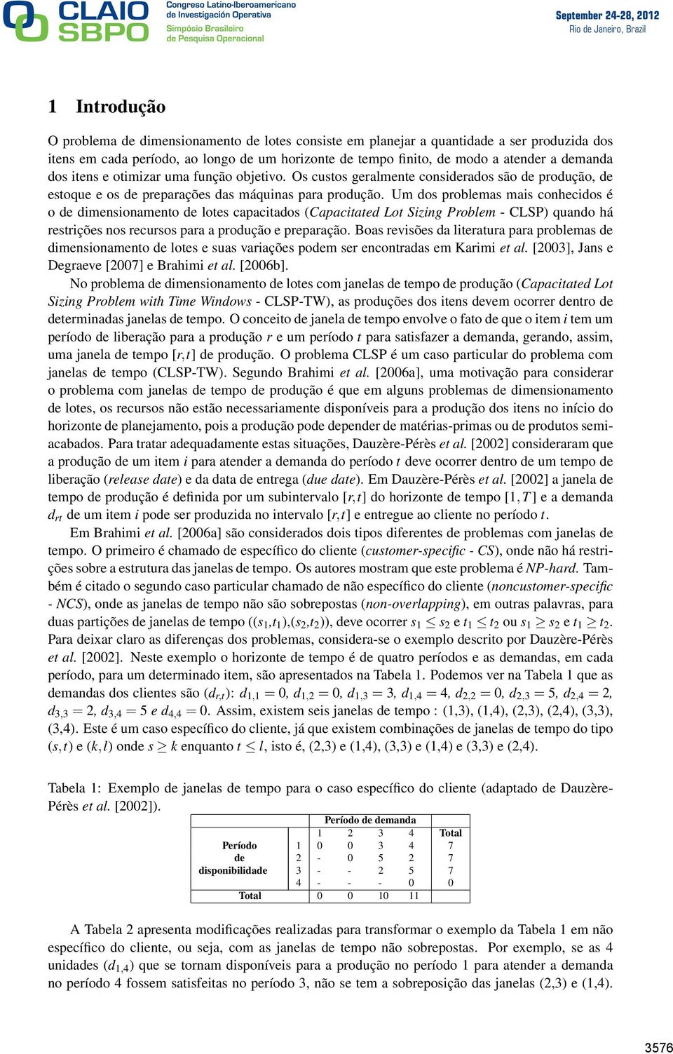 Um dos problemas mais conhecidos é o de dimensionamento de lotes capacitados (Capacitated Lot Sizing Problem - CLSP) quando há restrições nos recursos para a produção e preparação.