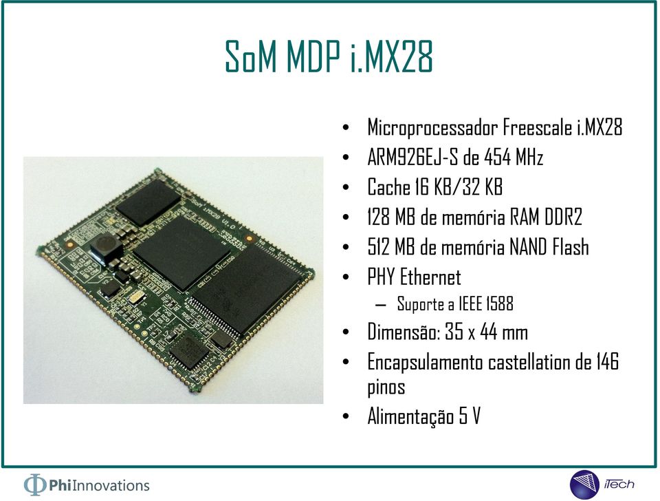 RAM DDR2 512 MB de memória NAND Flash PHY Ethernet Suporte a