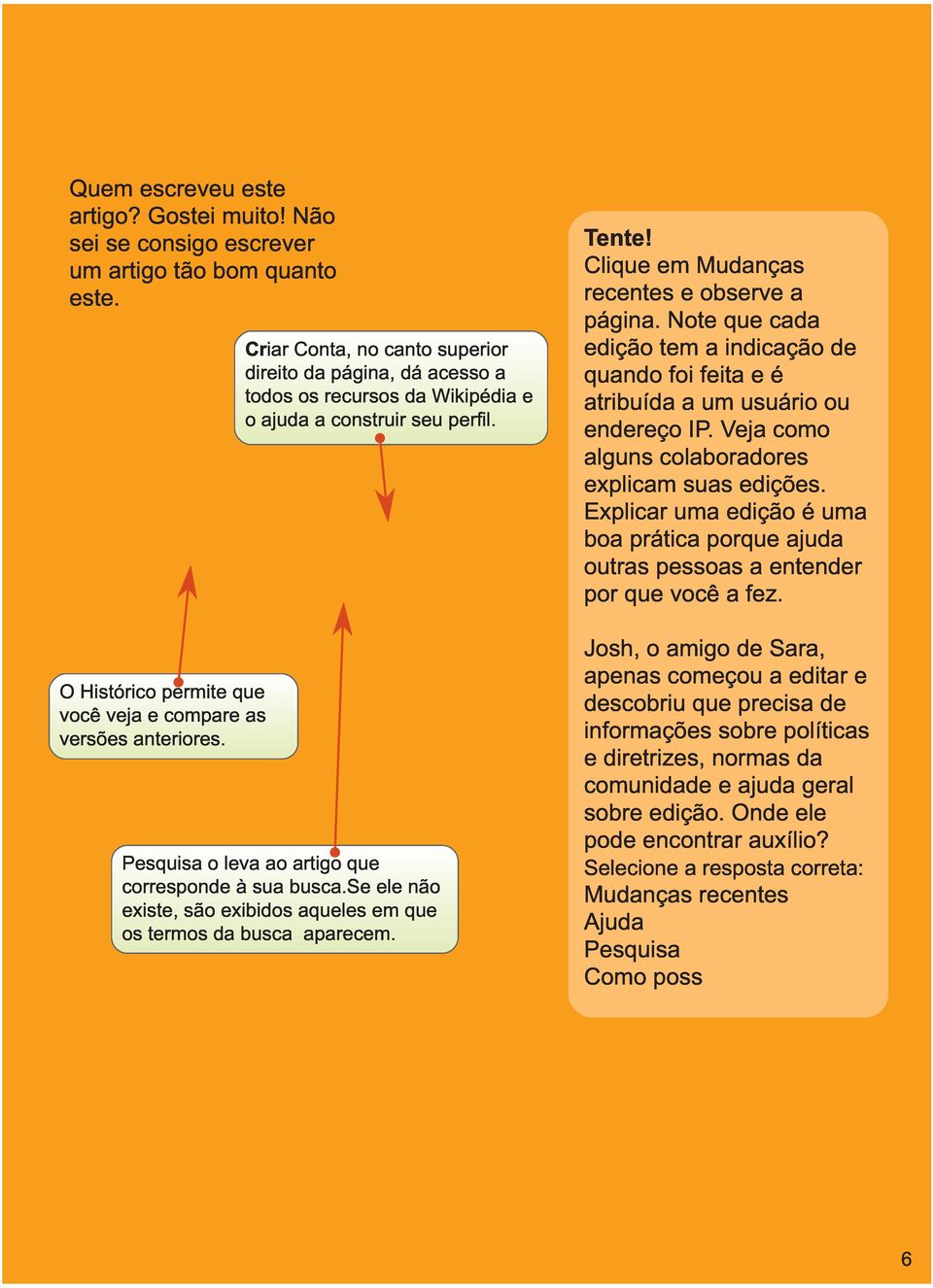 Pesquisa o leva ao artigo que corresponde à sua busca.se ele não existe, são exibidos aqueles em que os termos da busca aparecem. Tente! Clique em Mudanças recentes e observe a página.