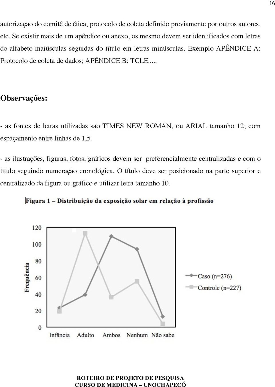 Exemplo APÊNDICE A: Protocolo de coleta de dados; APÊNDICE B: TCLE.