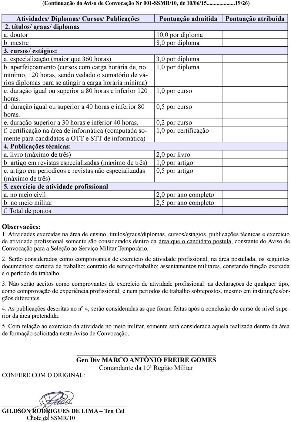 aperfeiçoamento (cursos com carga horária de, no 1,0 por diploma mínimo, 120 horas, sendo vedado o somatório de vários diplomas para se atingir a carga horária mínima) c.