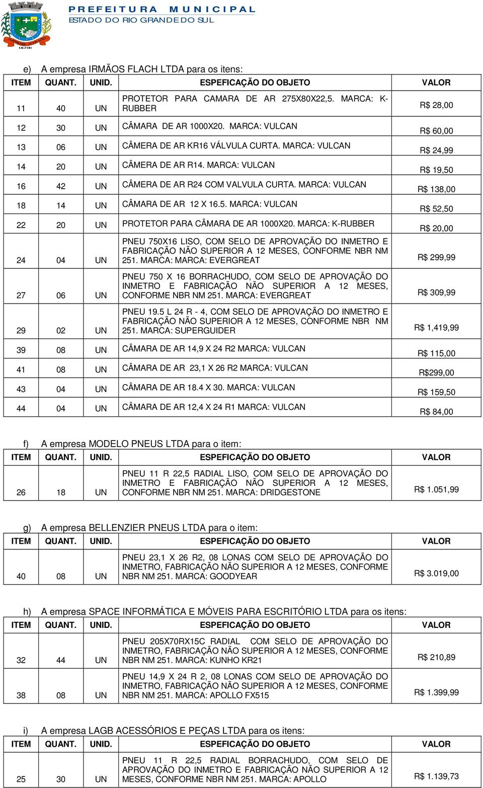 5. MARCA: VULCAN 22 20 UN PROTETOR PARA CÂMARA DE AR 1000X20.