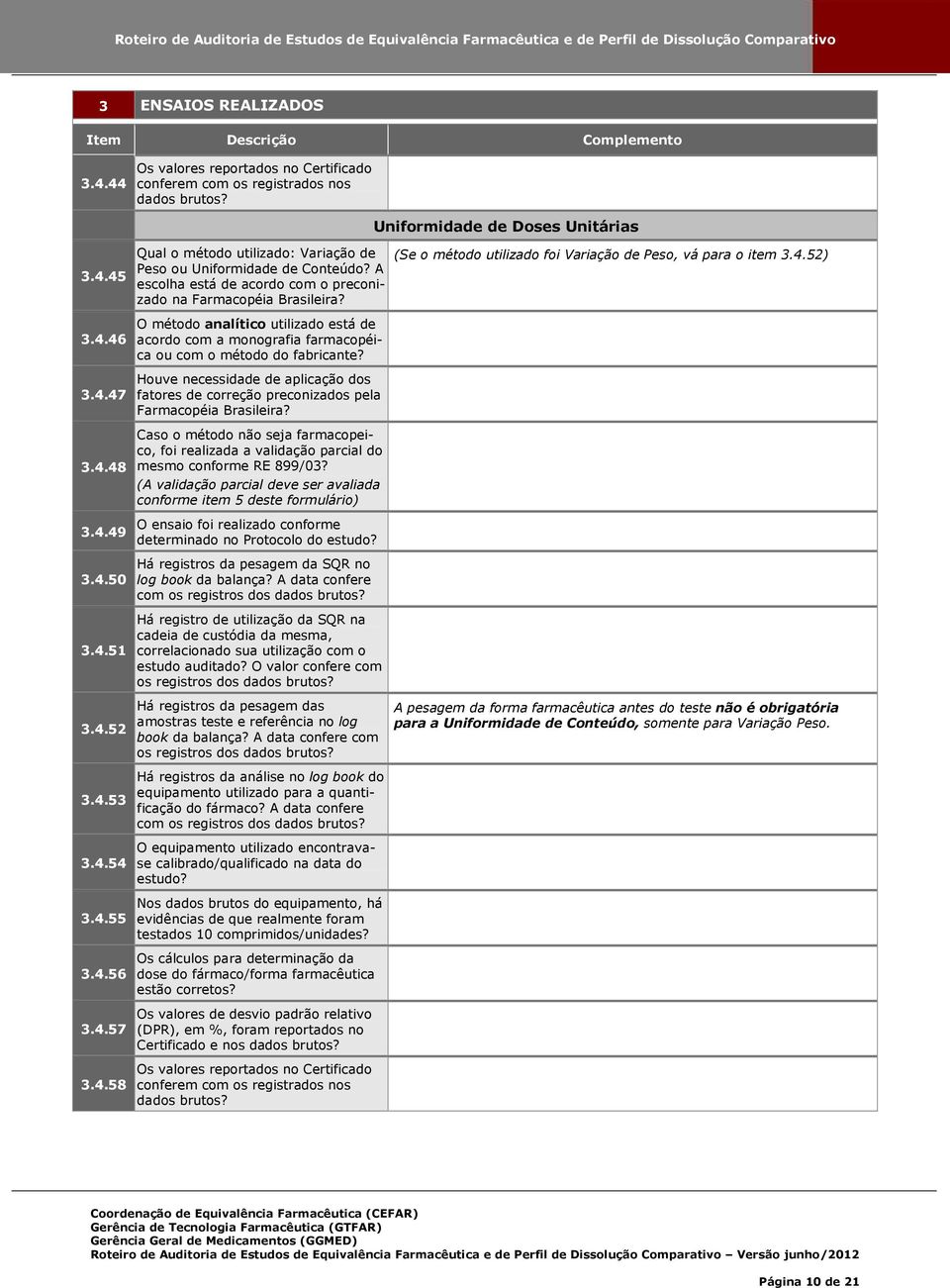 Houve necessidade de aplicação dos fatores de correção preconizados pela Farmacopéia Brasileira? Caso o método não seja farmacopeico, foi realizada a validação parcial do mesmo conforme RE 899/03?