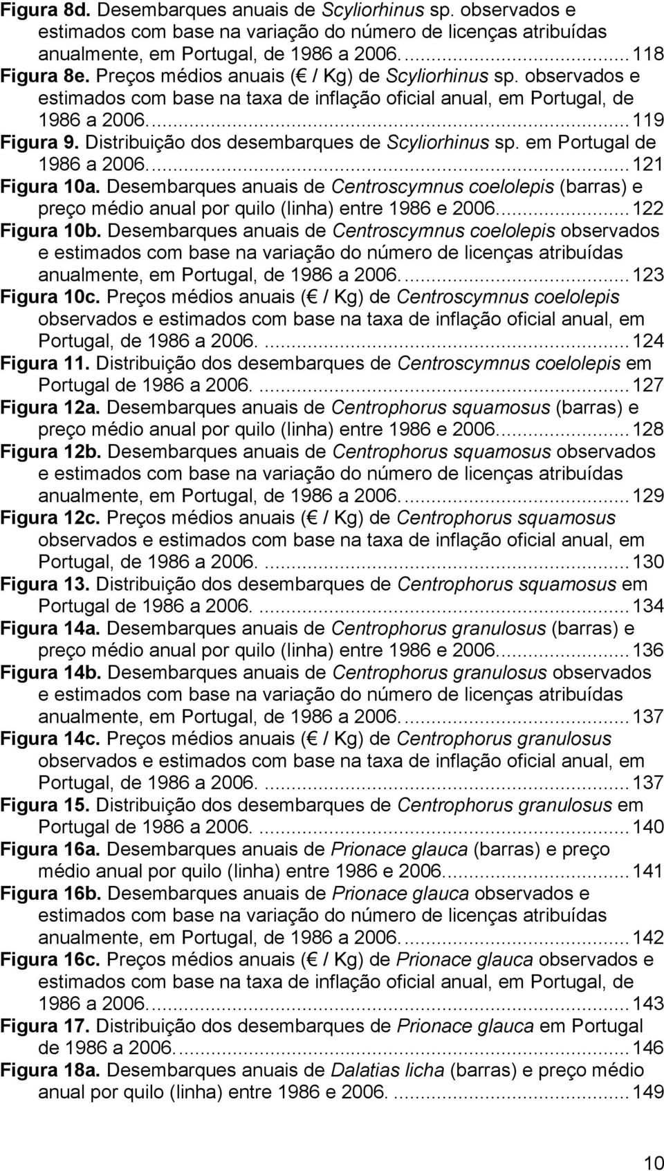 Distribuição dos desembarques de Scyliorhinus sp. em Portugal de 1986 a 2006...121 Figura 10a.