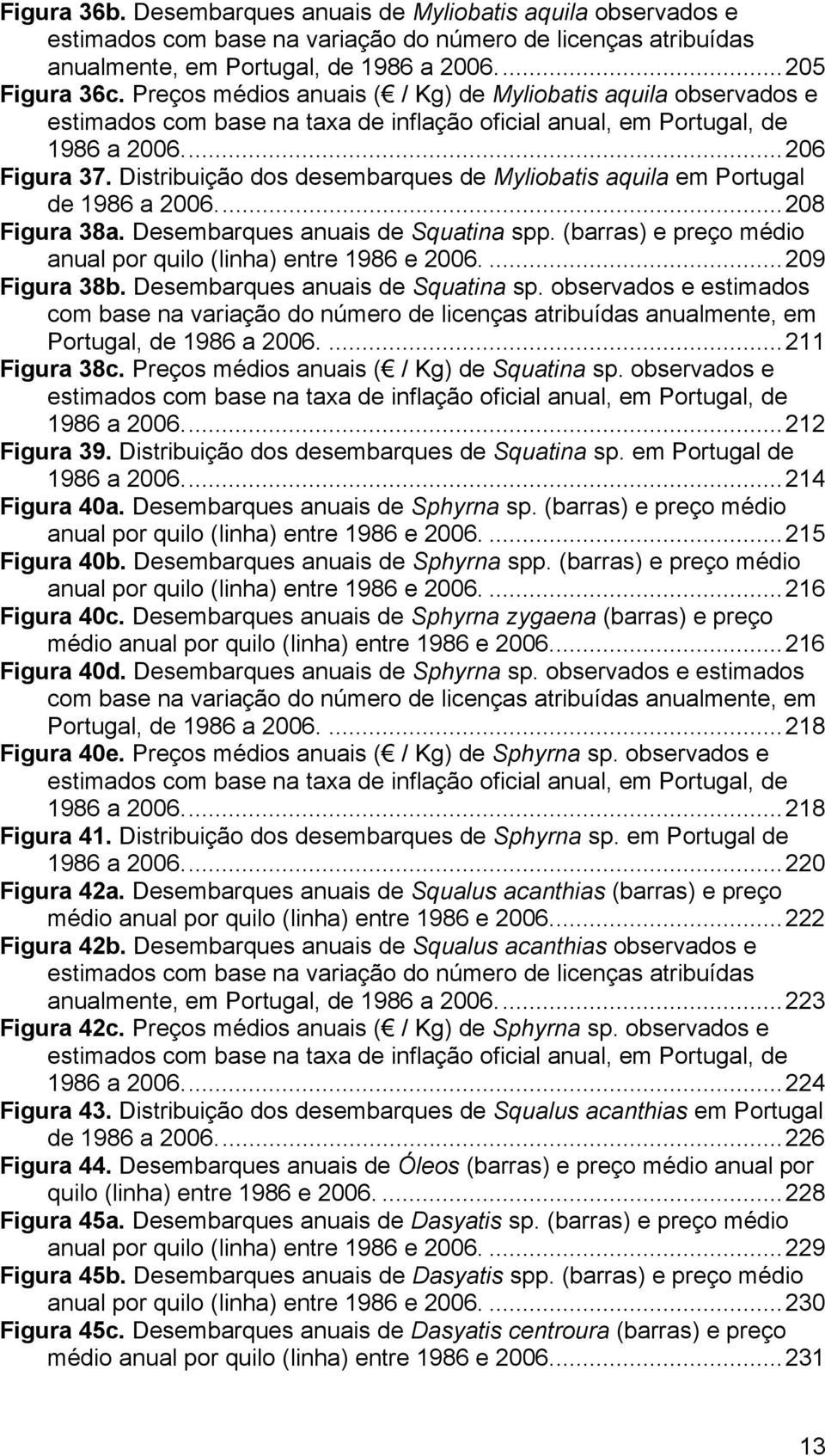 Distribuição dos desembarques de Myliobatis aquila em Portugal de 1986 a 2006...208 Figura 38a. Desembarques anuais de Squatina spp. (barras) e preço médio anual por quilo (linha) entre 1986 e 2006.