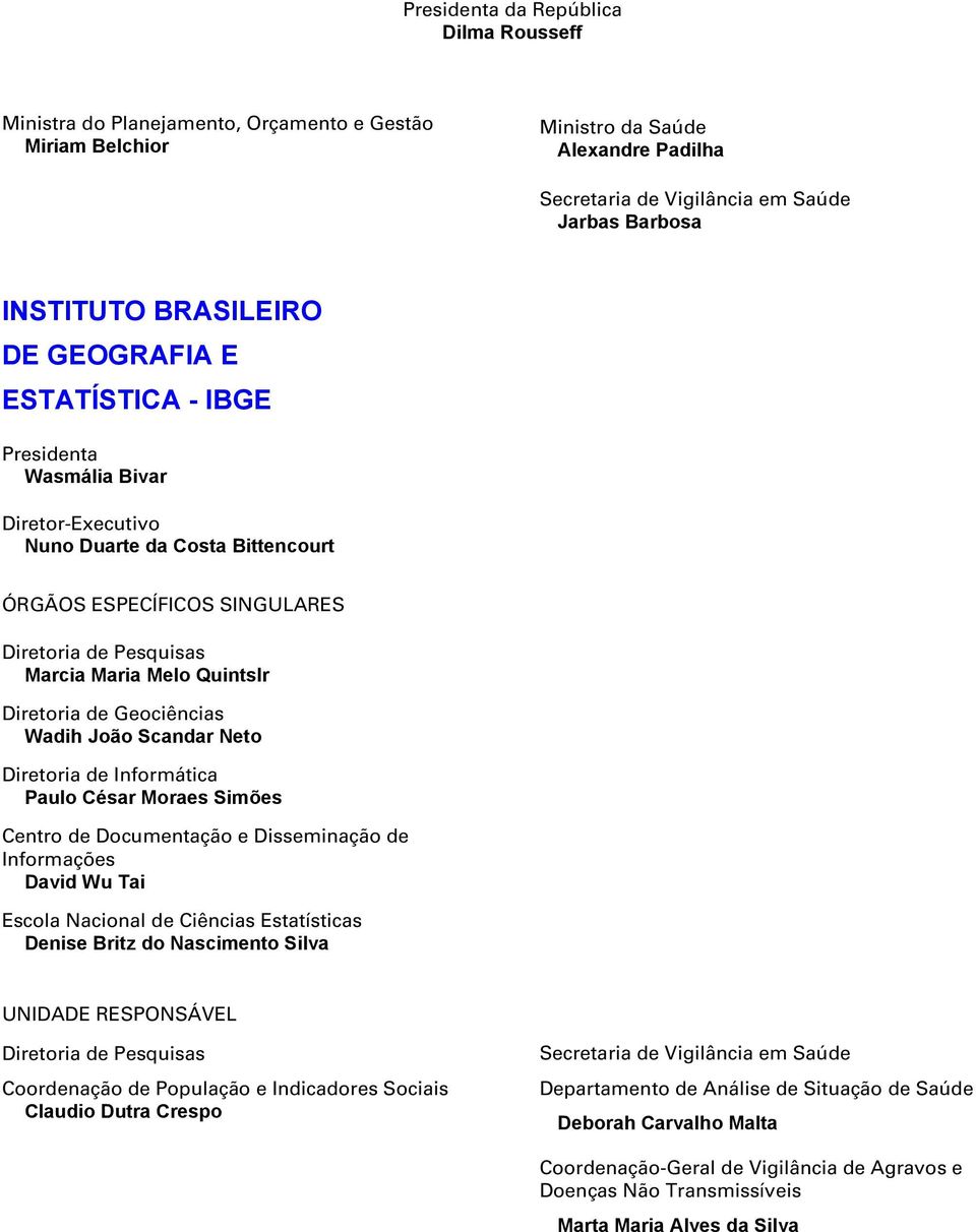 Quintslr Diretoria de Geociências Wadih João Scandar Neto Diretoria de Informática Paulo César Moraes Simões Centro de Documentação e Disseminação de Informações David Wu Tai Escola Nacional de