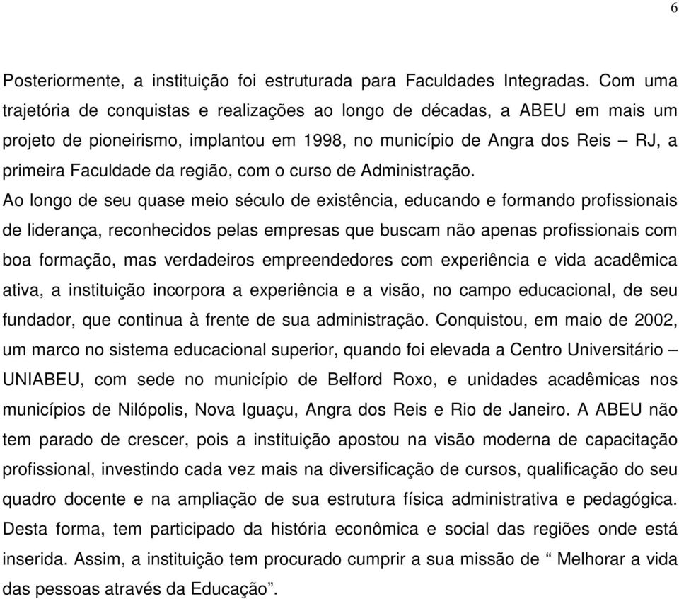 o curso de Administração.