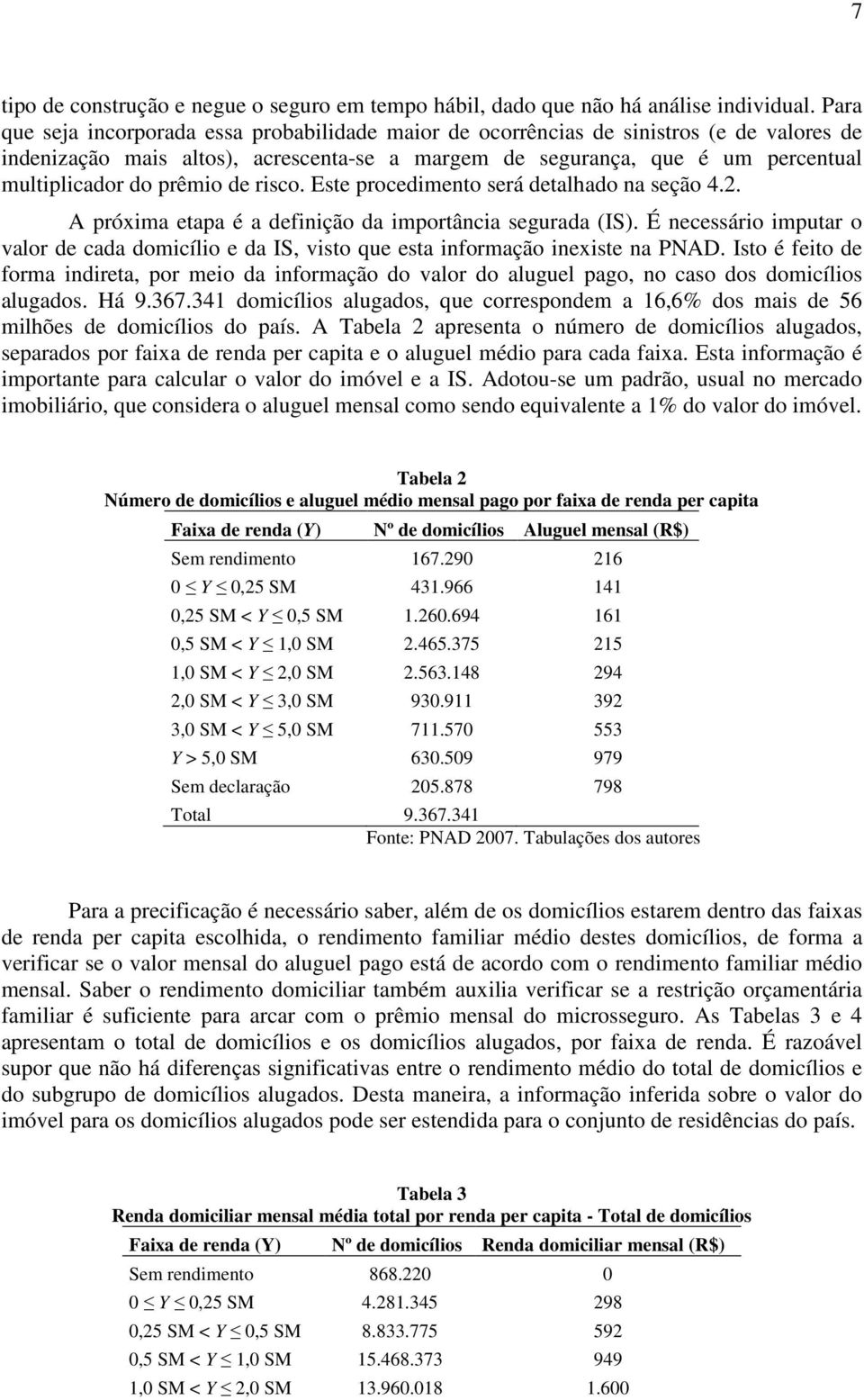 prêmio de risco. Este procedimento será detalhado na seção 4.2. A próxima etapa é a definição da importância segurada (IS).