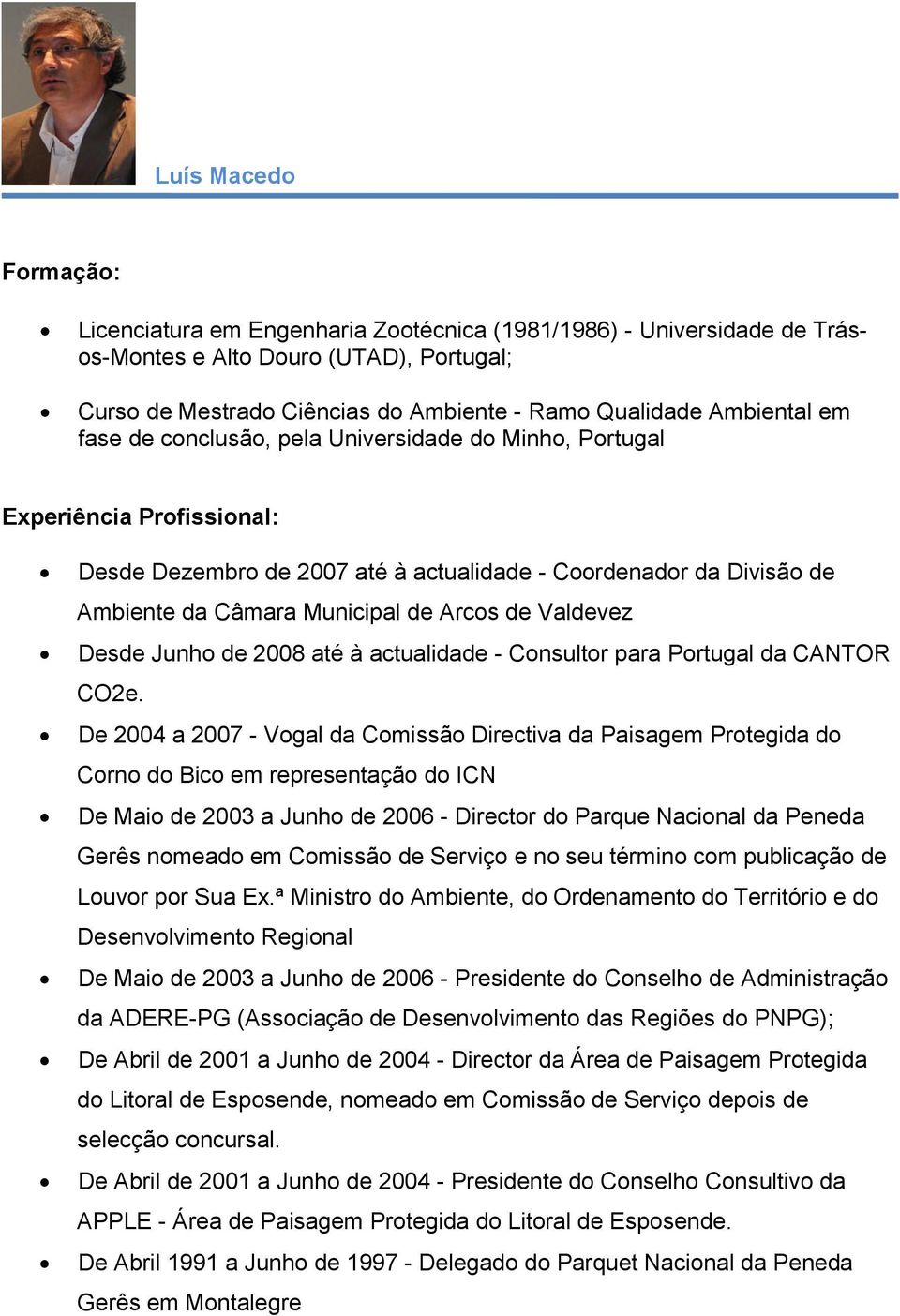 actualidade - Consultor para Portugal da CANTOR CO2e.