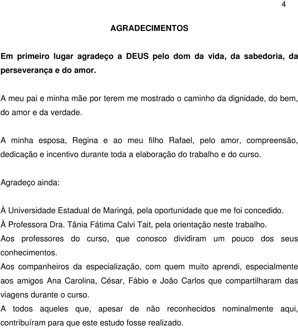 A minha esposa, Regina e ao meu filho Rafael, pelo amor, compreensão, dedicação e incentivo durante toda a elaboração do trabalho e do curso.