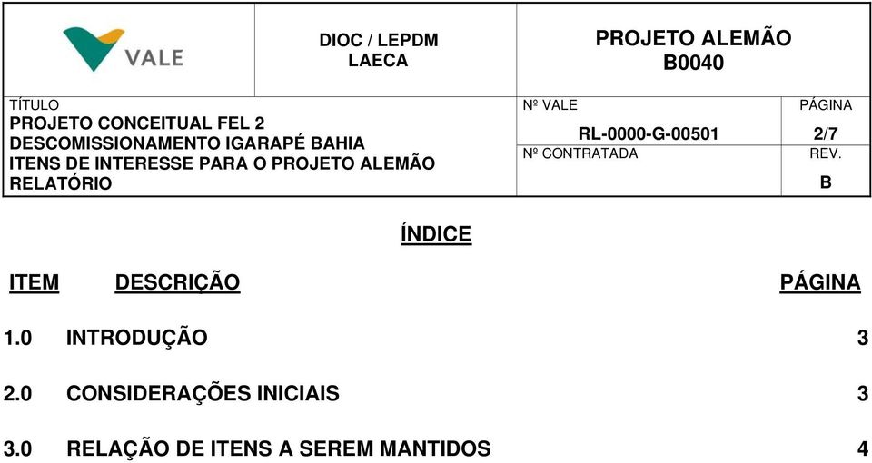 B0040 RL-0000-G-00501 PÁGINA 2/7 Nº CONTRATADA REV.