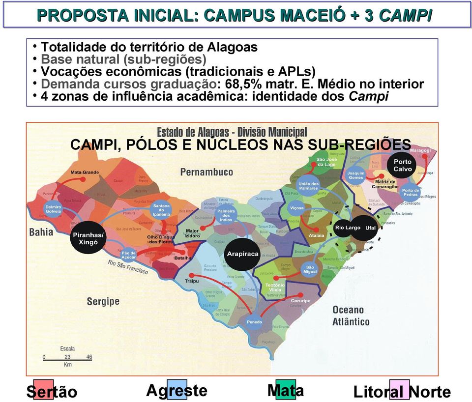 graduação: 68,5% matr. E.